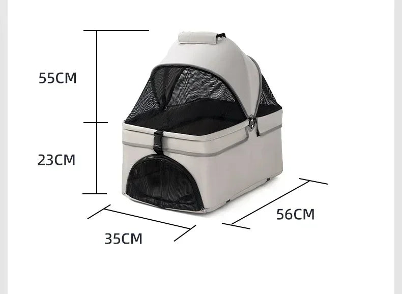 Lightweight Foldable Pet Stroller, Suitable for Small Pets like Dogs and Cats for Outdoor Use S-240201-17